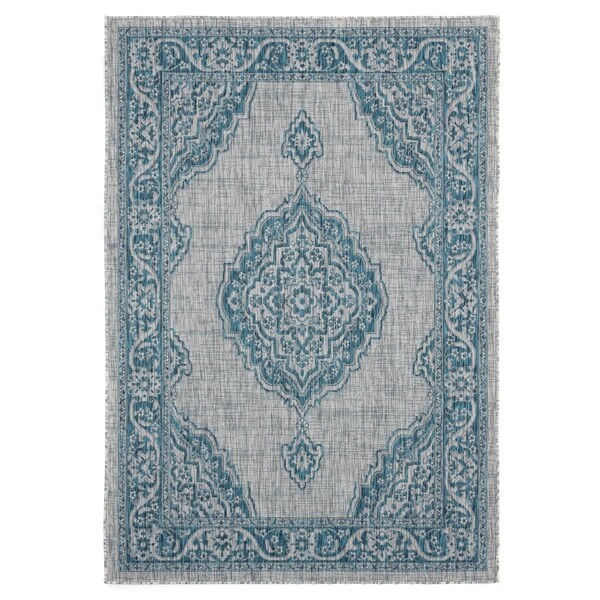 Manmade 7 ft. 10 in. x 10 ft. 6 in. Augusta Sant Andrea Aqua Rectangle Oversize Rug MA3642524 - main